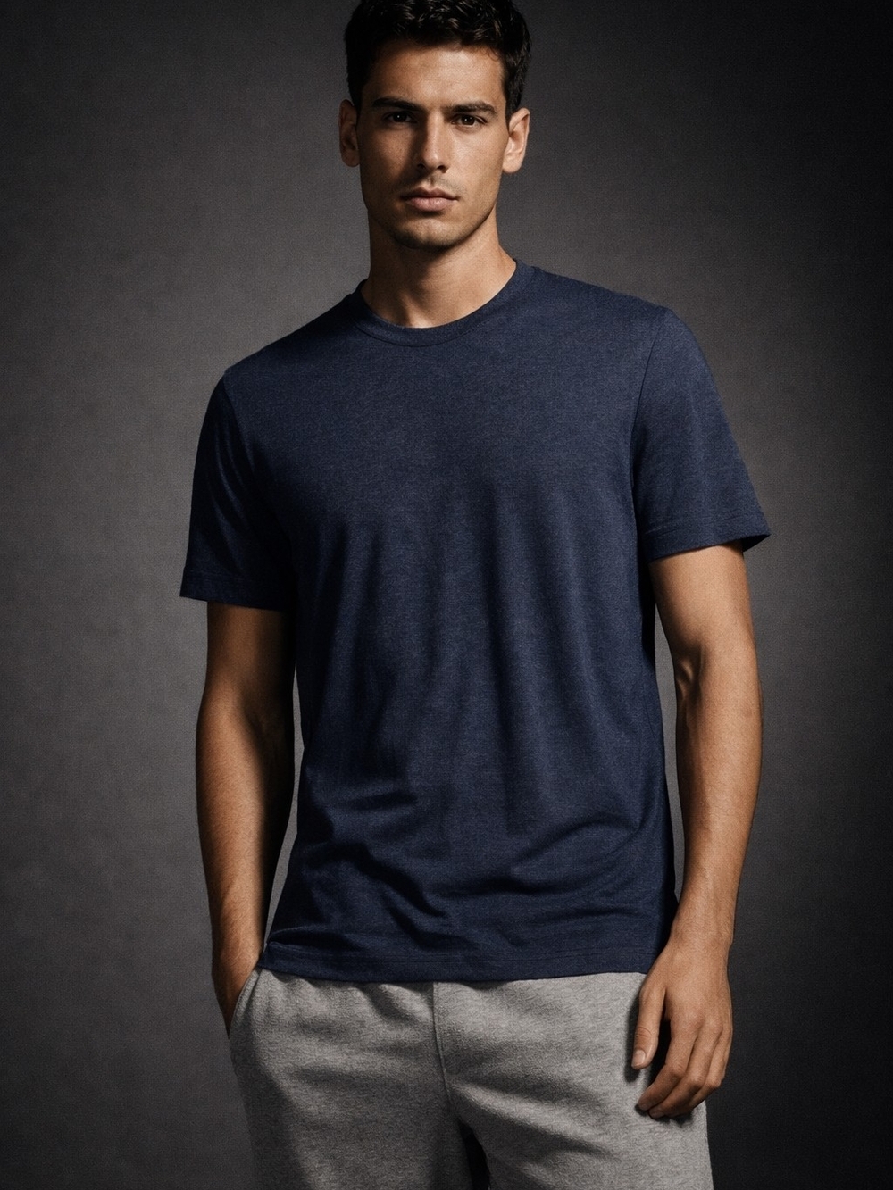 Athletic Works Men's Crew Neck T-Shirt - Dark Navy